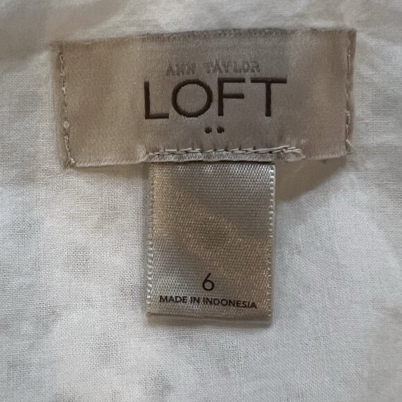 Ann Taylor Loft Dress Women's 6 White Eyelet Cotton Lined Sleeveless Adjustable - Picture 11 of 12